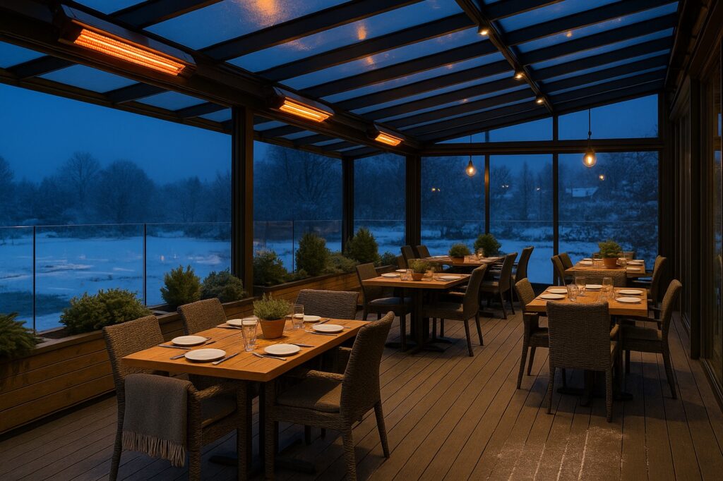 dining area during evening burnaby restaurant interior