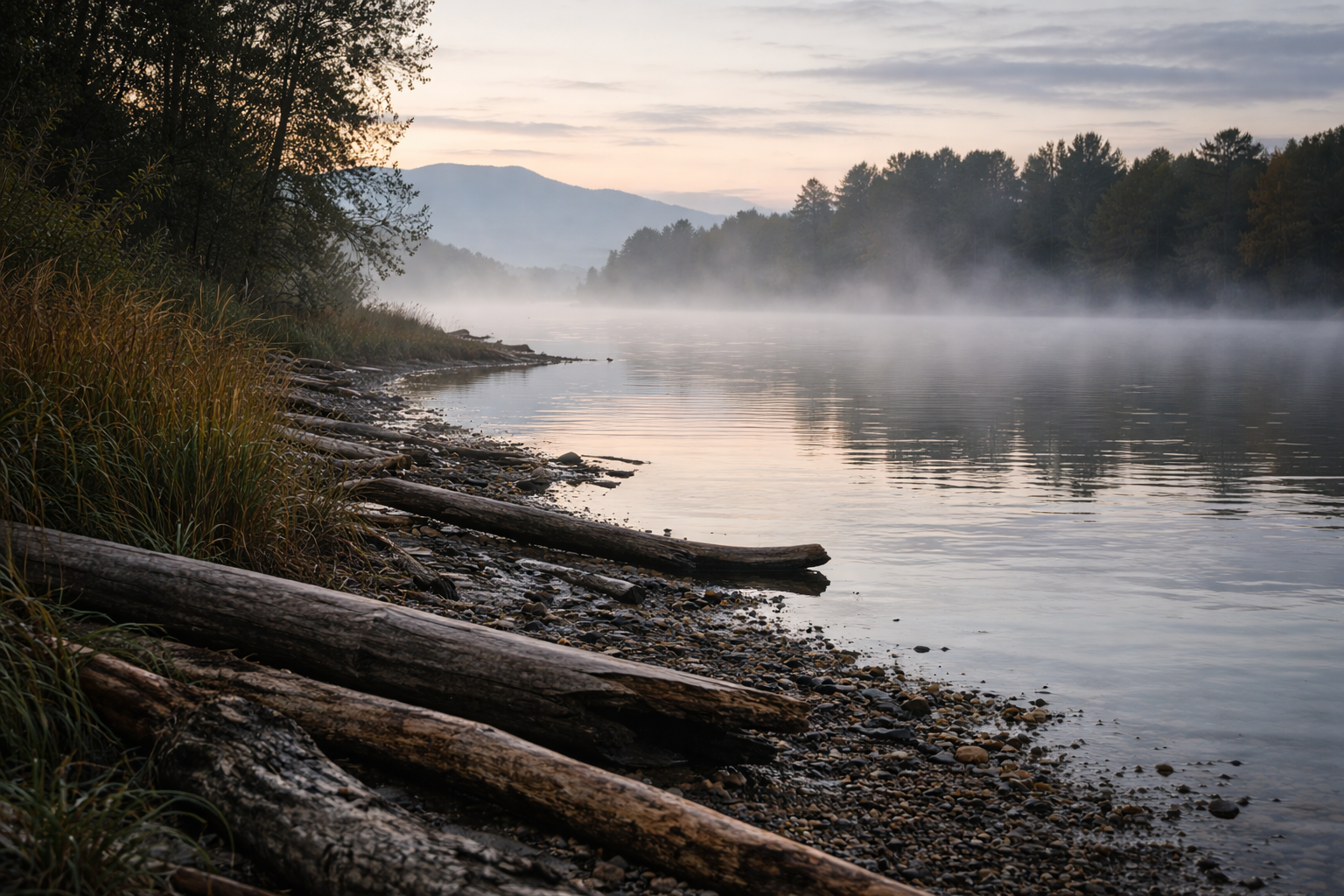 peaceful river morning mist and logs local business directory Historic Burnaby BC: Past & Present Guide peaceful-river-morning-mist-and-logs-local-business-directory