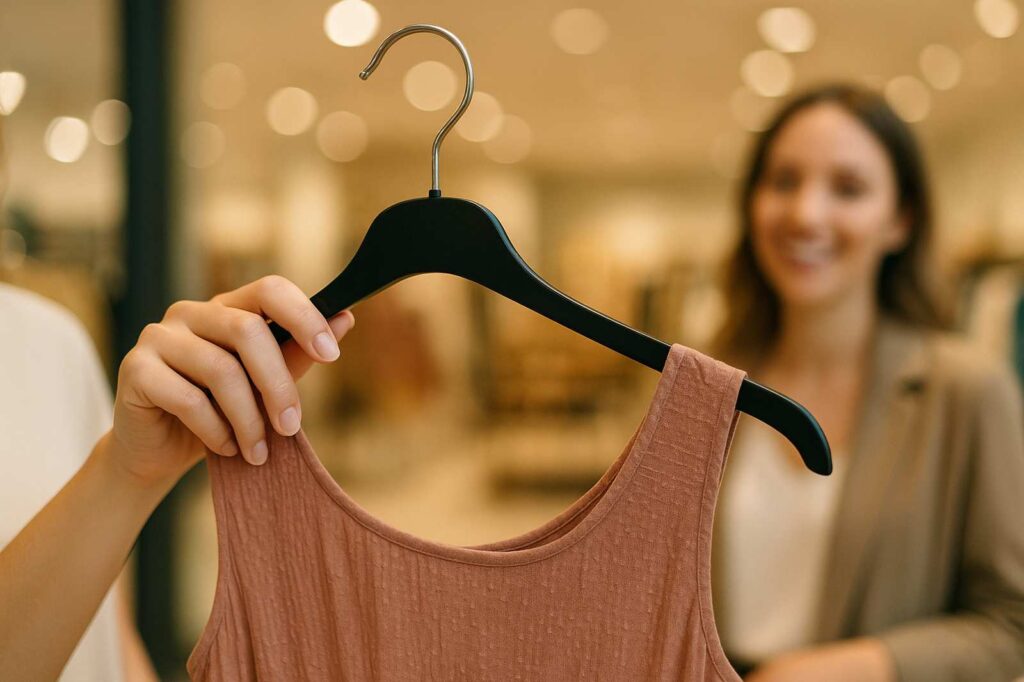 shopping assistant showing clothing professional services South Burnaby’s Unique Boutiques shopping assistant showing clothing professional services