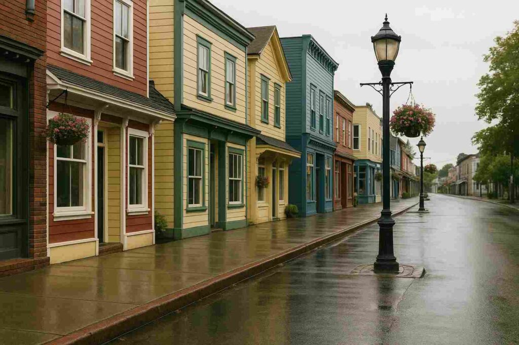 colorful houses on rainy street local experiences Burnaby BC Photo Spots: Beautiful Views colorful houses on rainy street local experiences.jpg