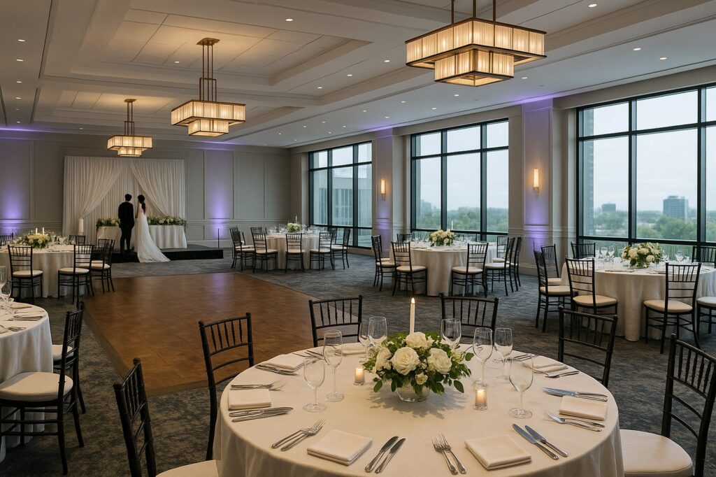 elegant wedding reception at burnaby hotel venue