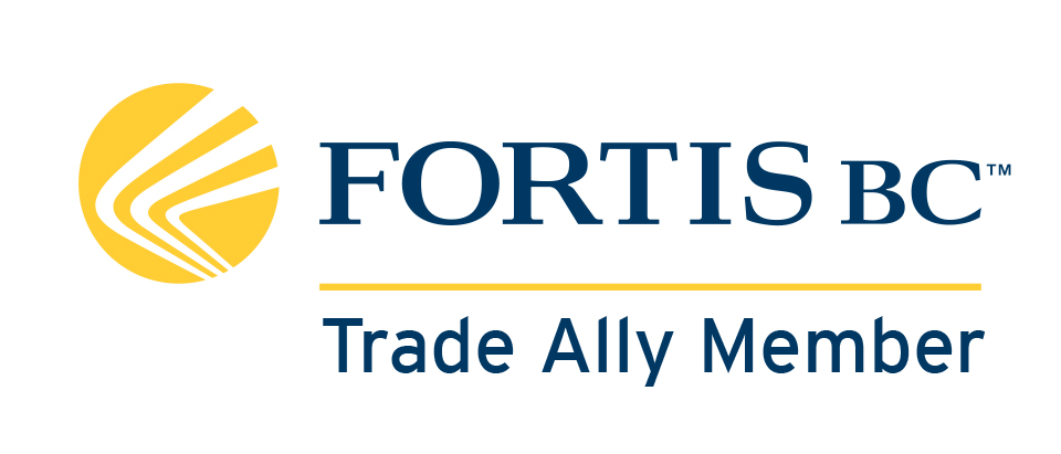 FortisBC Trade Ally Member logo featuring yellow sunburst design and dark blue text