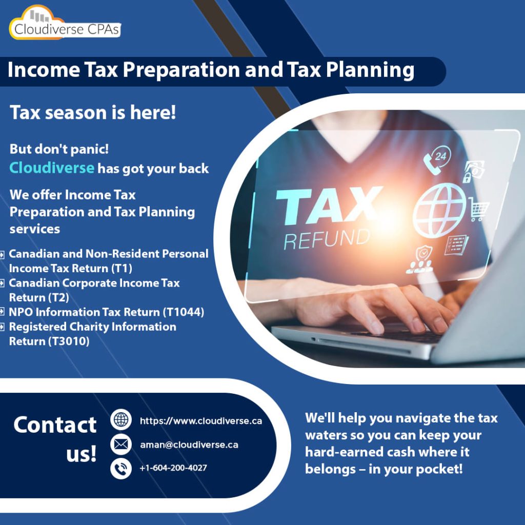 Cloudiverse CPAs Burnaby - Income Tax Preparation and Tax Planning Services Advertisement