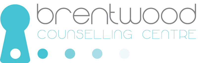 Brentwood Counselling Centre logo featuring a turquoise key symbol with the centre's name in Burnaby, Vancouver
