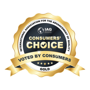 Consumers' Choice Gold Award badge from the International Association for the Advancement of Consumer Research, voted by consumers - awarded to BCRC Heating and Cooling in Burnaby