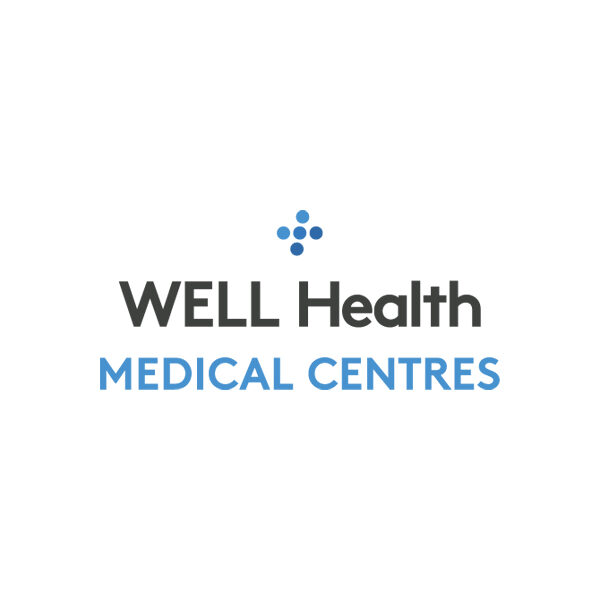 WELL Health Medical Centres logo featuring blue dots and text for Spring Medical Centre in Burnaby