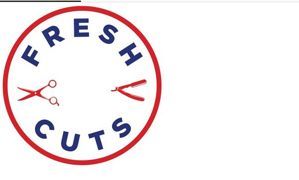 Fresh Cuts Barber Shop logo - a red circular emblem with scissors design representing professional barbering services in Burnaby