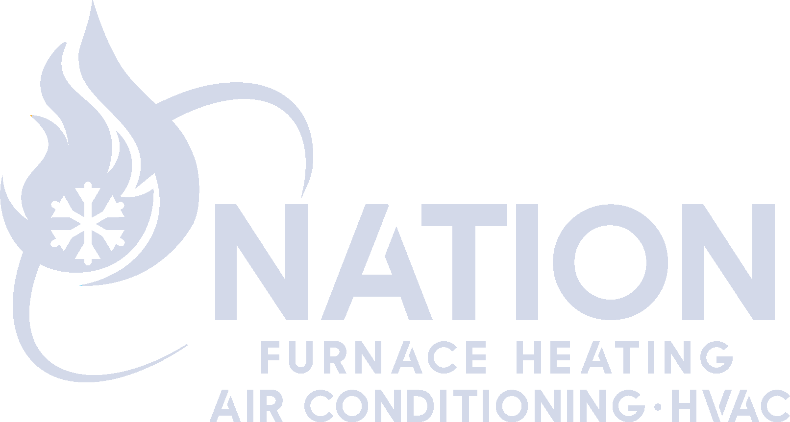 Nation Furnace Heating Air Conditioning HVAC Ltd logo featuring a flame icon with a snowflake symbol