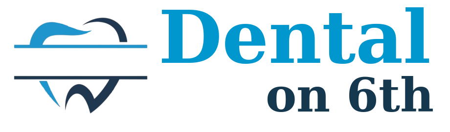Dental on 6th logo featuring a tooth icon and text, dental practice located in Burnaby