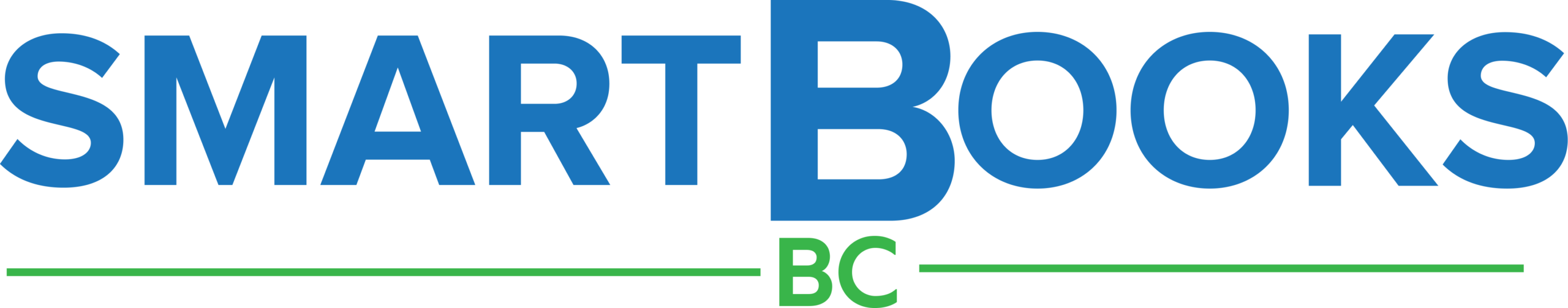 Smart Books BC logo featuring blue and green text design
