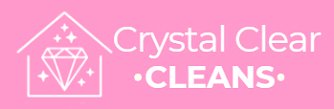 Crystal Clear Cleans logo featuring a diamond icon with a house outline and stars