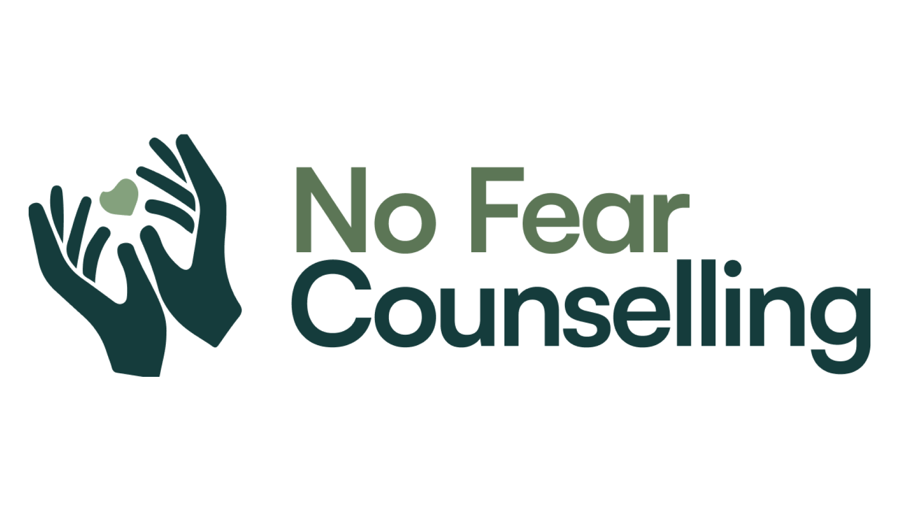 No Fear Counselling logo with supportive hands icon, Burnaby counselling services