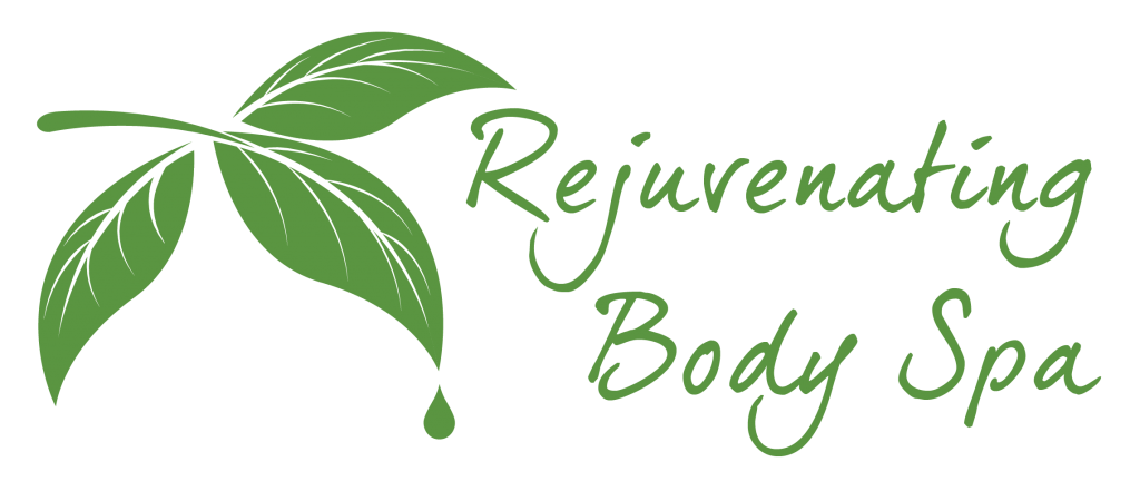 Rejuvenating Body Spa logo featuring green leaves and spa branding