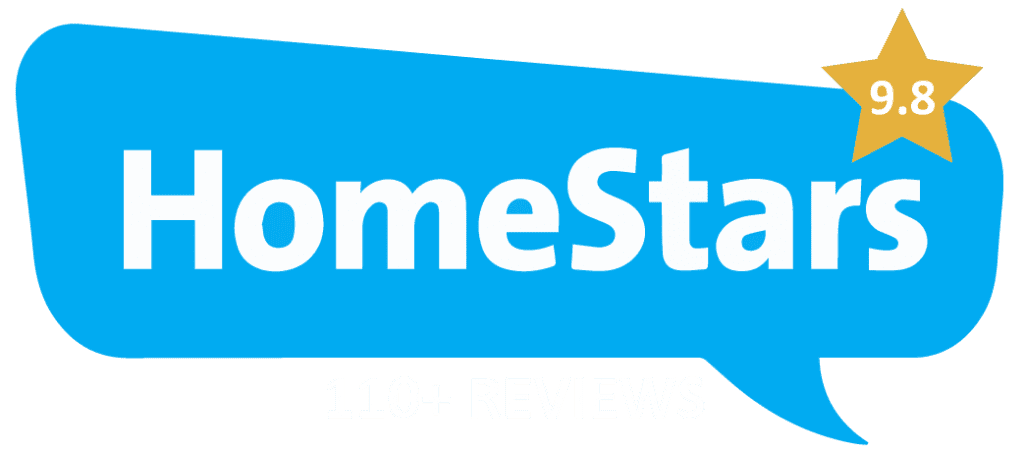 HomeStars 9.8 star rating badge for Urban Piping Burnaby plumbing services