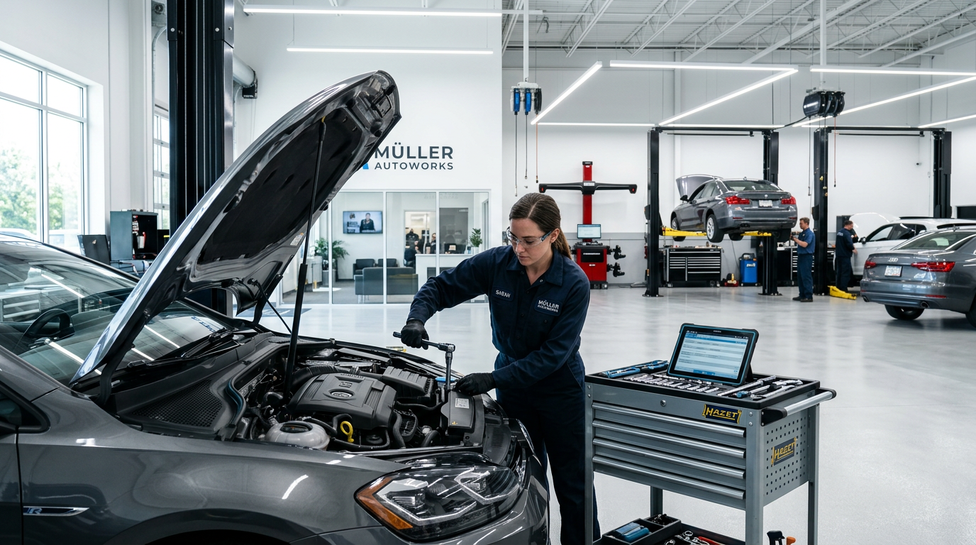 mechanic repairing engine with tools Burnaby 