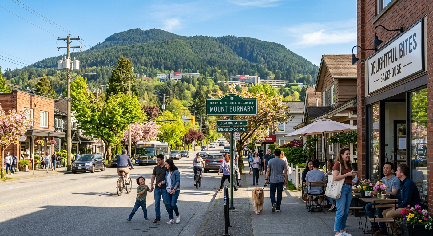 Burnaby BC neighbourhood community scene on a sunny day