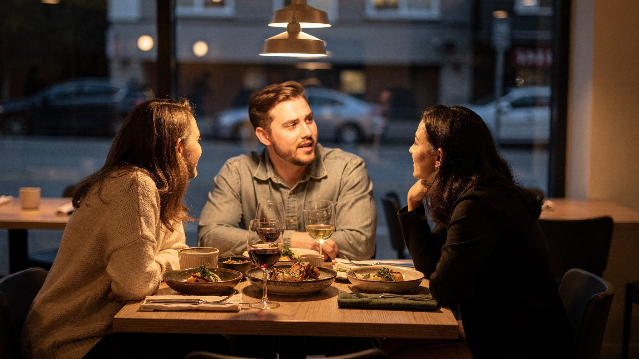 burnaby bc food guide best restaurants v2 Burnaby BC Food Guide: Best Restaurants friends enjoying dinner together at a Burnaby restaurant window table