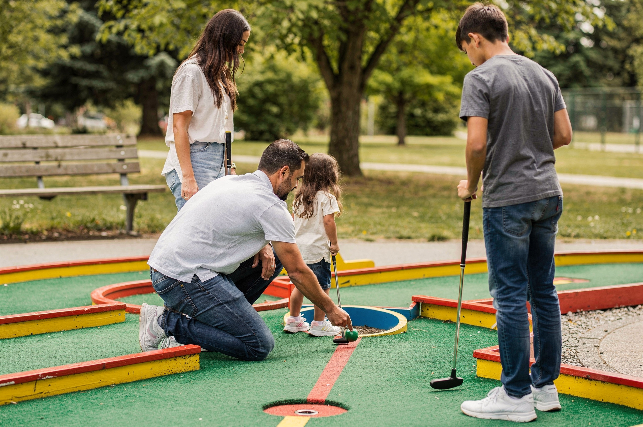 family playing mini golf burnaby v2 Best Burnaby Golf Courses family playing mini golf burnaby