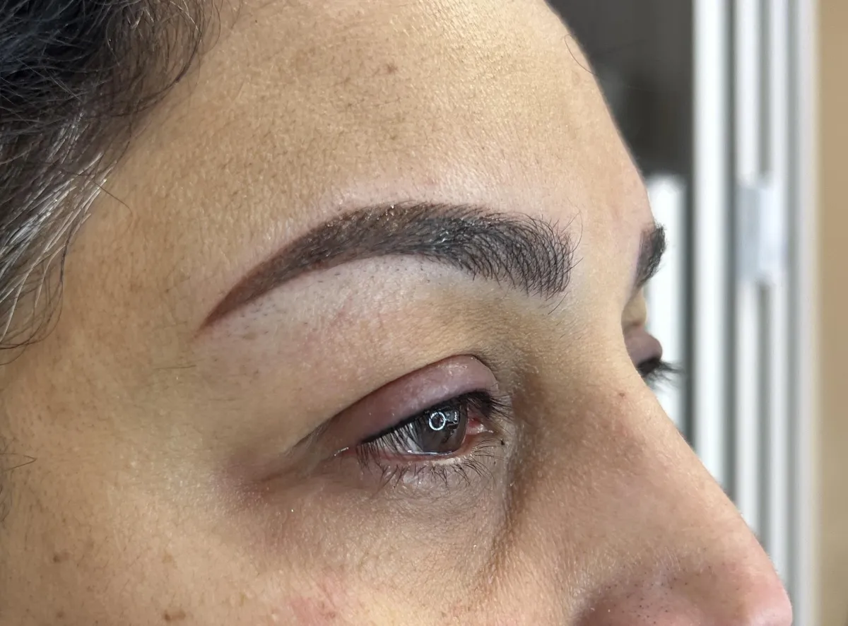Powder ombre brow work by Wink Ink Studios in Burnaby, BC